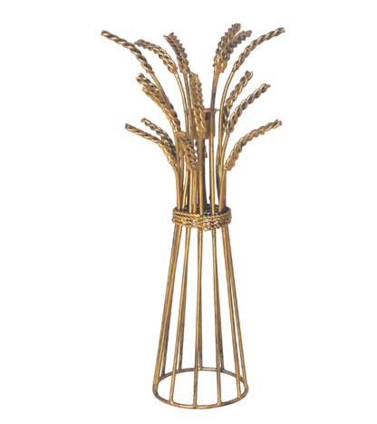Wheat Taper Holder - Gold Metal