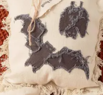 Frayed Edge Halloween Mini Pillows - Bat, Jack-o-Lantern, or Ghost