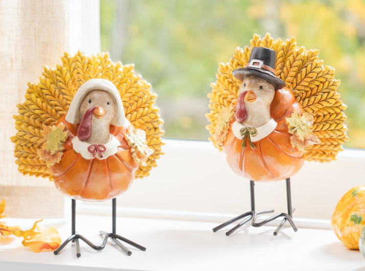 Harvest Turkey Statuary Tabletop Decor - 2 Options