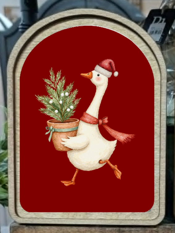 Christmas Goose Framed Art - Color Options