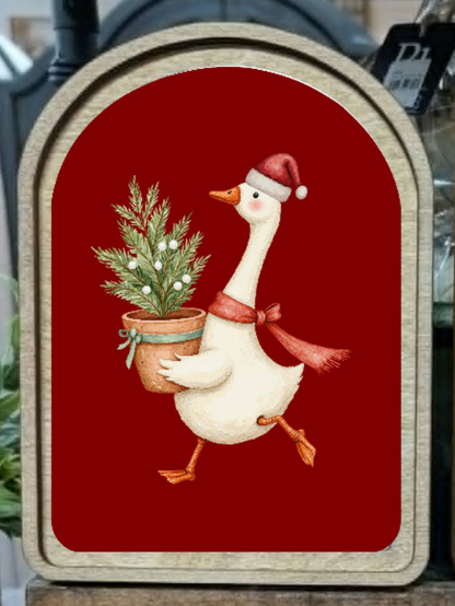 Christmas Goose Framed Art - Color Options