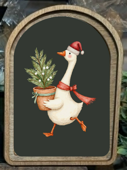 Christmas Goose Framed Art - Color Options