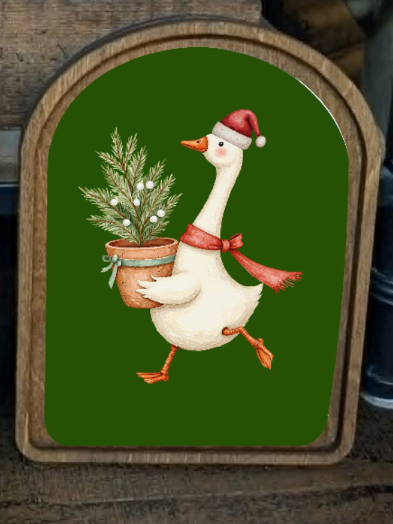 Christmas Goose Framed Art - Color Options