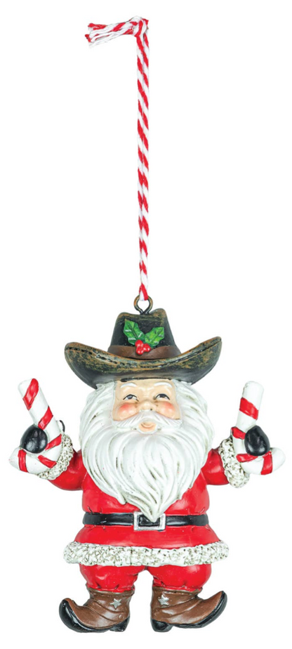 Christmas Cowboy Santa or Snowman Ornament