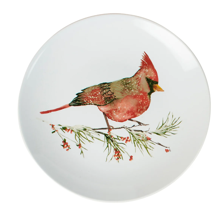 Bird on WInter Branch Stomeware Plate - 4 Options