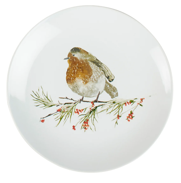 Bird on WInter Branch Stomeware Plate - 4 Options