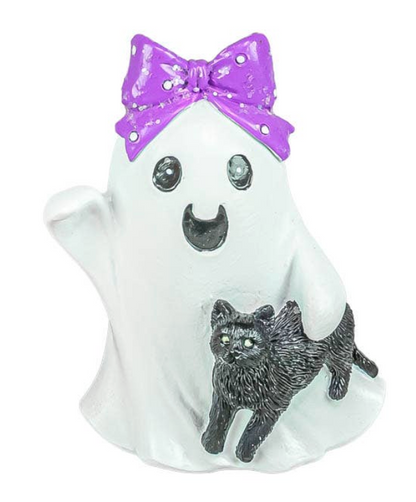Playful Black Cat Halloween Ghost - 3 Designs