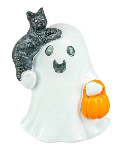 Playful Black Cat Halloween Ghost - 3 Designs