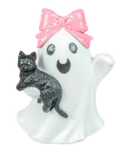 Playful Black Cat Halloween Ghost - 3 Designs