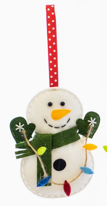 Festive Felt Snowman Ornament - Three Options