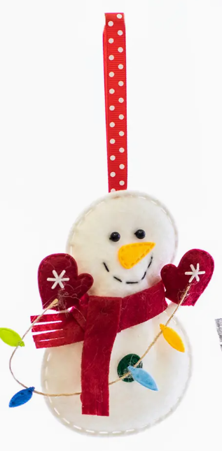 Festive Felt Snowman Ornament - Three Options