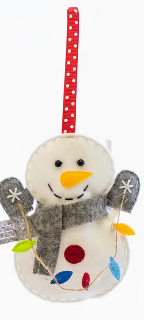 Festive Felt Snowman Ornament - Three Options