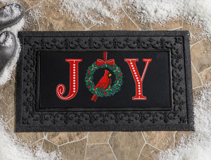 Joy to the World Wreath Sassafras Switch Mat Doormat Insert