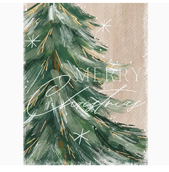 Dinner Napkins Guest Towels - Gilded Painterly Tree
