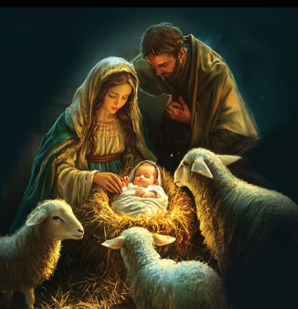 For Unto Us a Child is Born Nativity With Sheep Signature Sign - Custom Decor