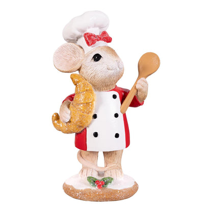 Twas the Night Before Christmas Resin Baking Mouse Statuary - 2 Designs