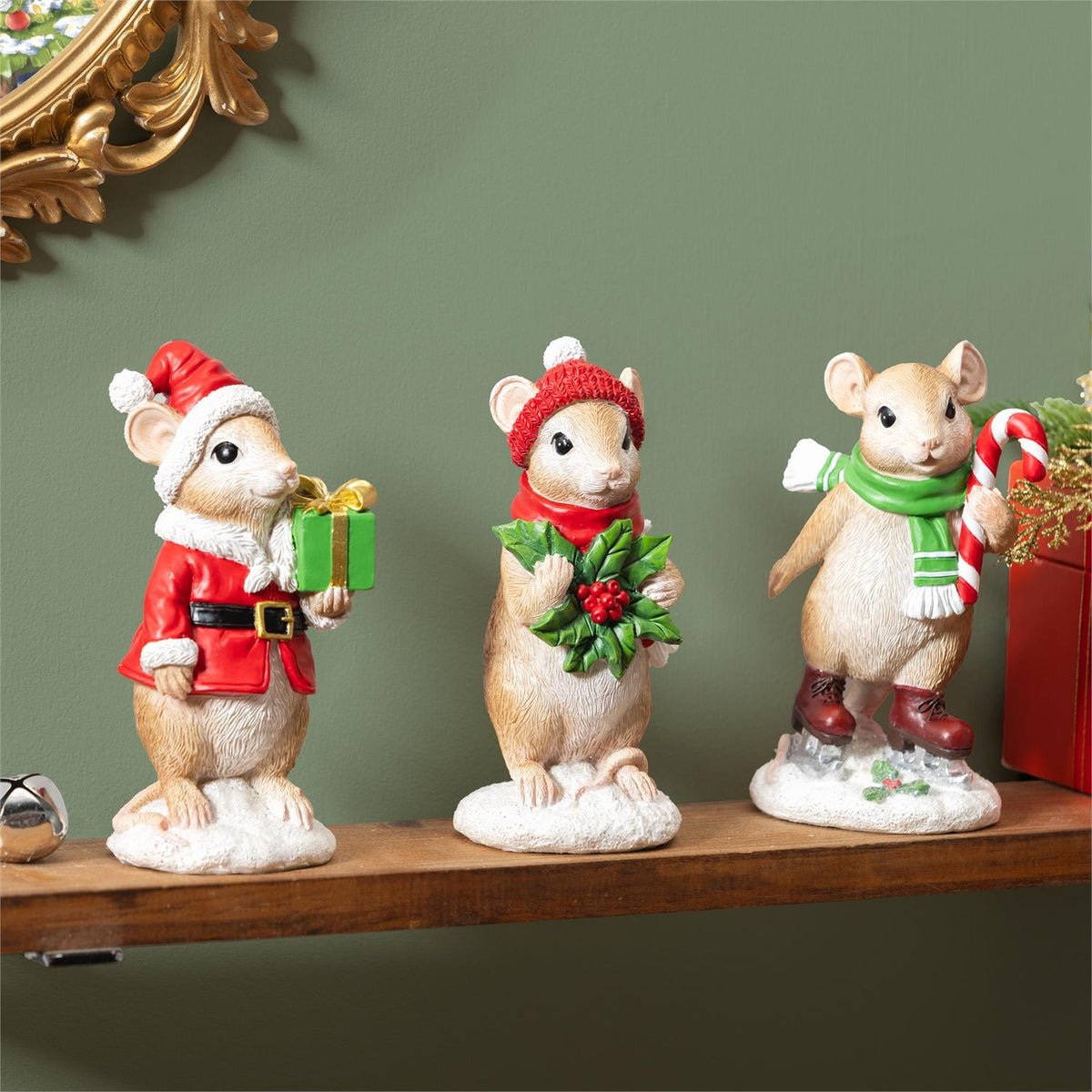 Twas the Night Before Christmas Resin Mouse Statuary - 3 Designs