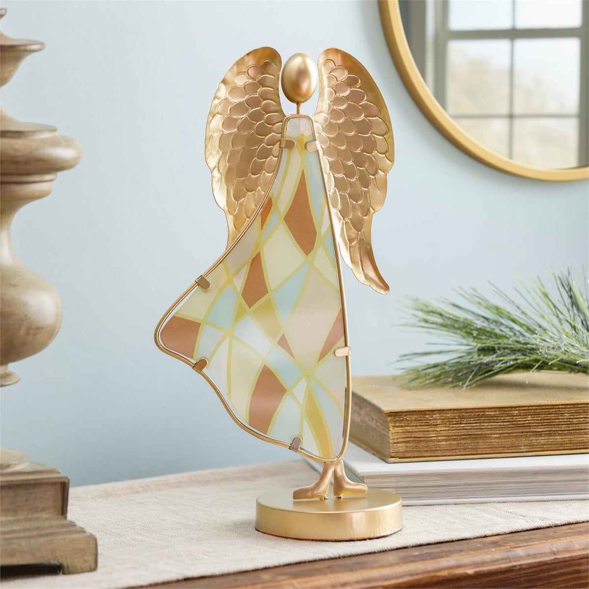 Golden Grace Glass and Metal Angel Statuary - 2 Designs