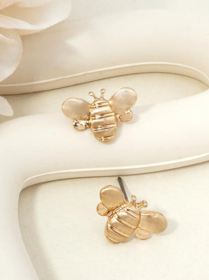 Matte Bee Stud Earrings