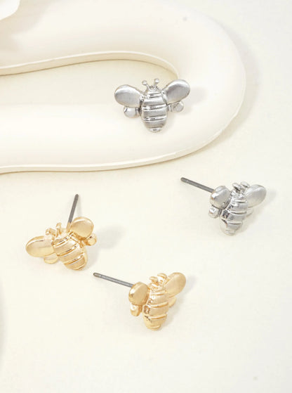 Matte Bee Stud Earrings