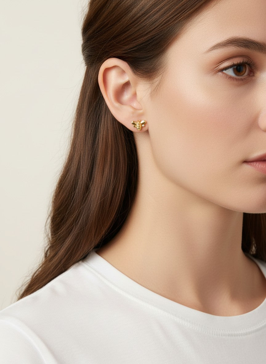 Matte Bee Stud Earrings