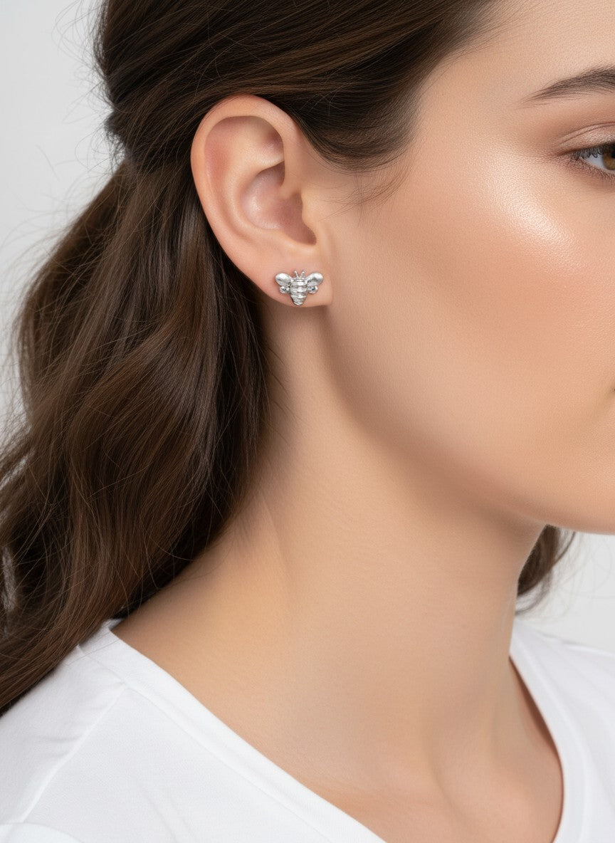 Matte Bee Stud Earrings