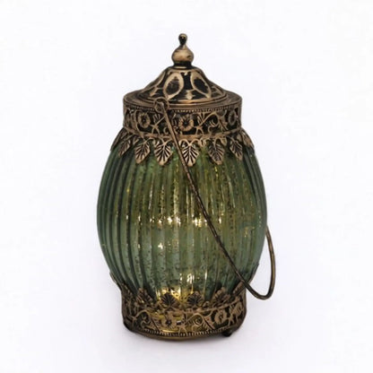 Green Mercury Glass LED Mini Lantern - 3 Sizes