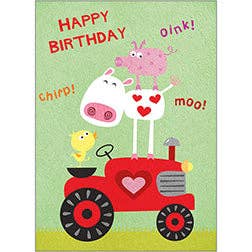 Animal Tractor - Happy Birthday Child Greeting Card