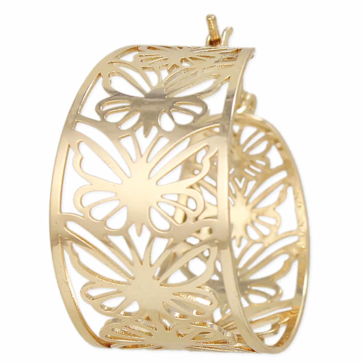Butterfly Band Cutout Gold Tone Hoop Earrings