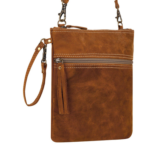 Ironwood Crossbody Bag Tan With Contrast Stitch - Myra