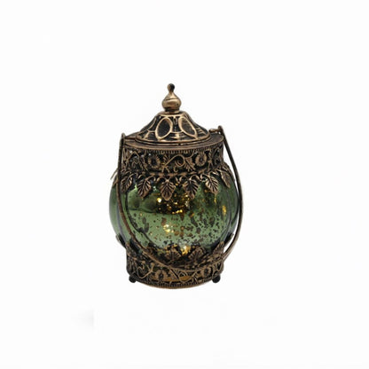 Green Mercury Glass LED Mini Lantern - 3 Sizes