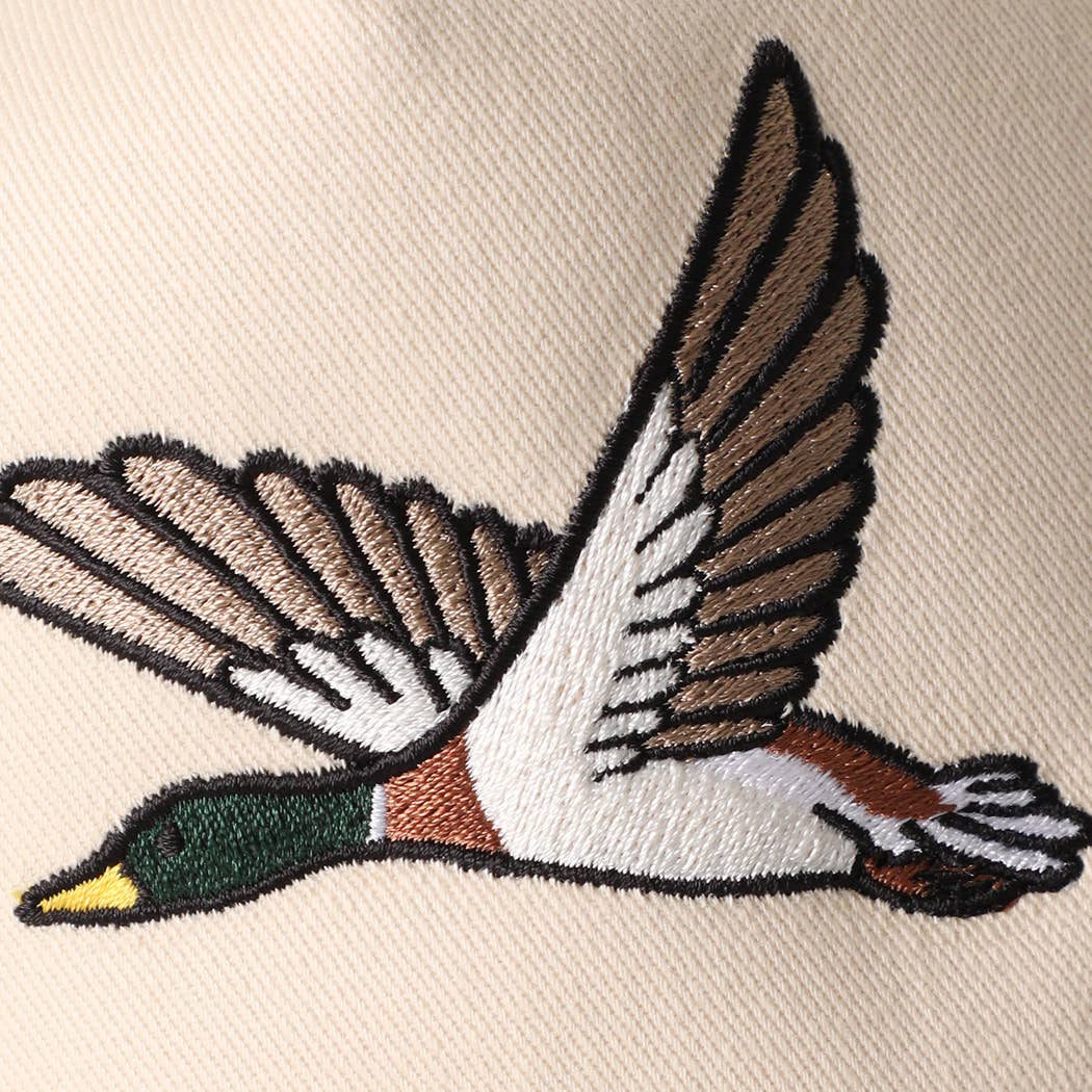 Flying Mallard Duck Embroidered Camo Brim Hat