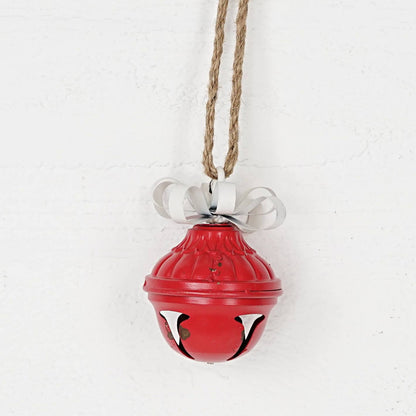 Vintage Style Bell With Metal Bow Ornament - 2 Sizes