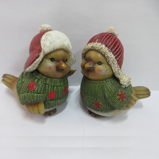 Chilly Chirps Winter Bird Statuary - 2 Options