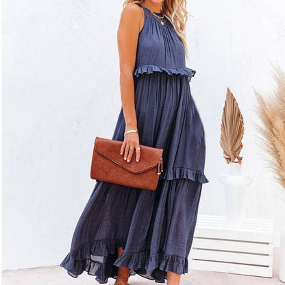 Ruffle Hem Maxi Dress - 2 Colors