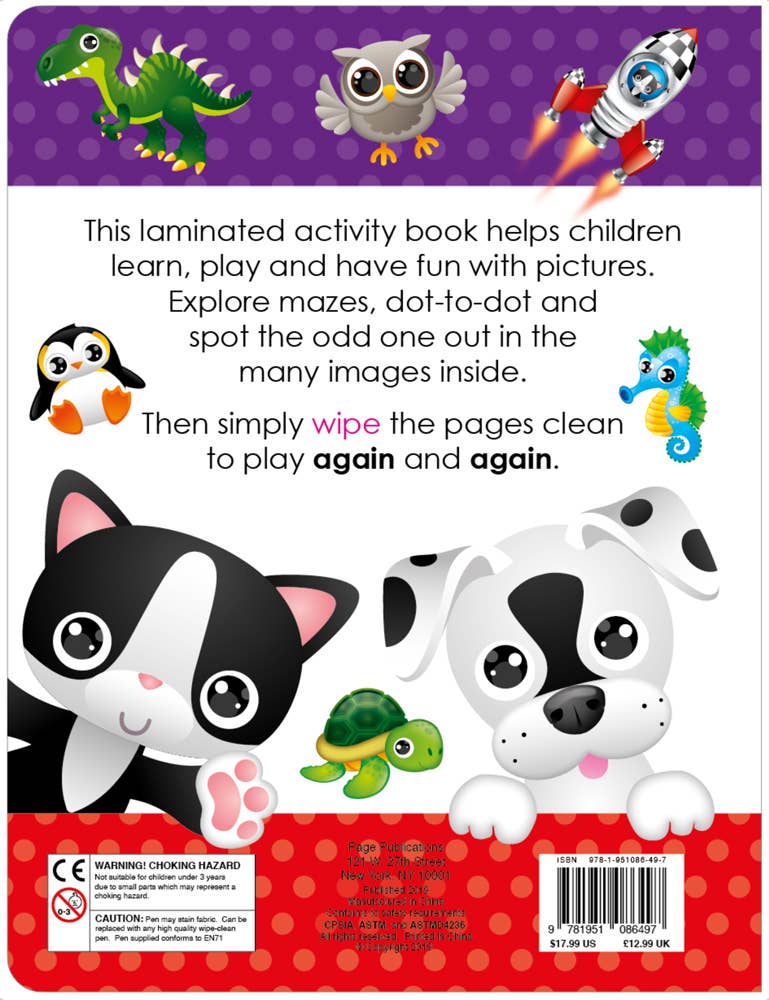 Write and Wipe Mazes and Dot To Dot Activity Book