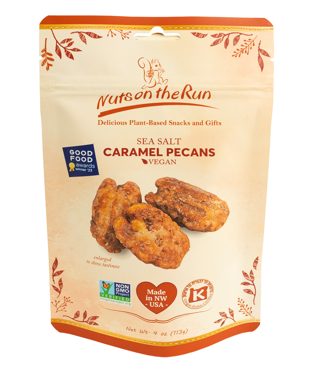 Sea Salt Caramel Pecans - Nuts on the Run