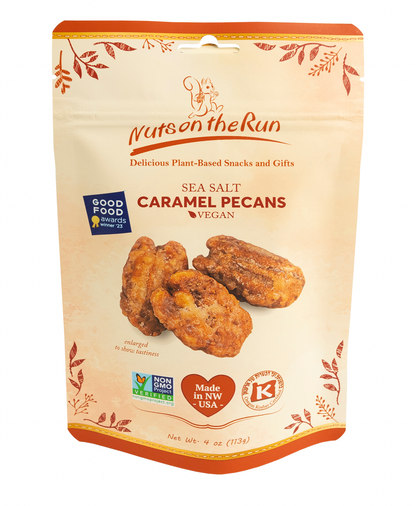 Sea Salt Caramel Pecans - Nuts on the Run