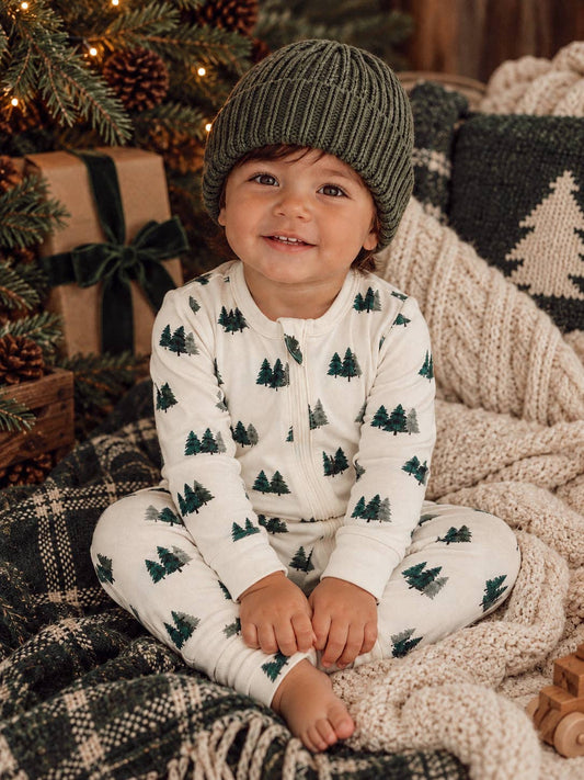 Evergreen Grove / Organic Cotton 2-Way Zip Romper - Infant
