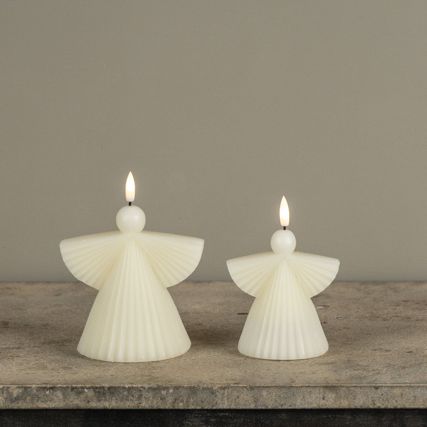 Cream Angel 3D Flamless Candle - 2 Sizes