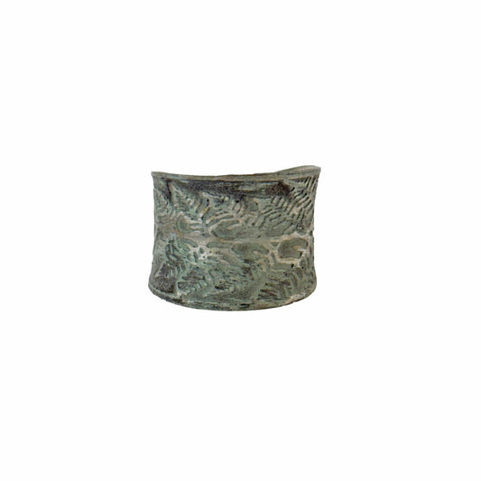 Handcrafted Silver Patina Silver Fern Ring