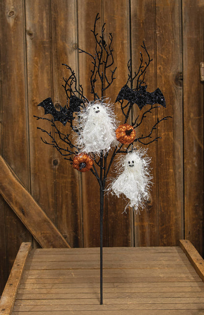 Sequined Bats, Ghost and Jacks Party Halloween Decor Accent Stem - 32"