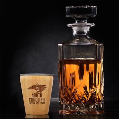 North Carolina Bamboo Shot Glass With Stainless Steel Interior