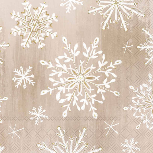 Gilded Snowflake Paper Cocktail Napkins Pack of 20