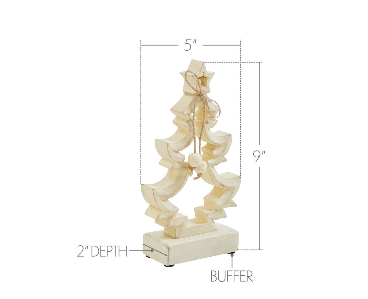 Everwhim Distressed Cream Wooden Christmas Tree - 2 Sizes