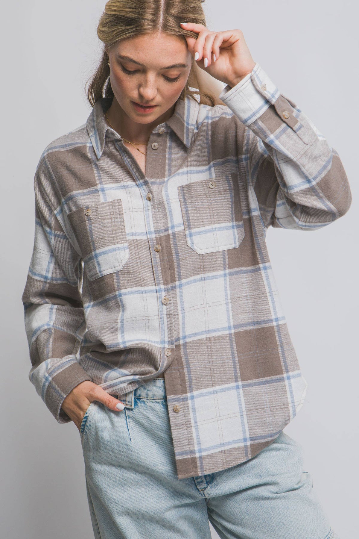 Plaid Flannel Button-Down Shirt - Color Options