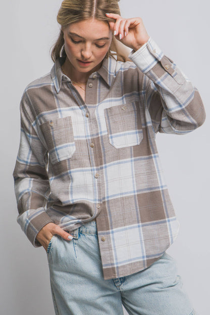 Plaid Flannel Button-Down Shirt - Color Options