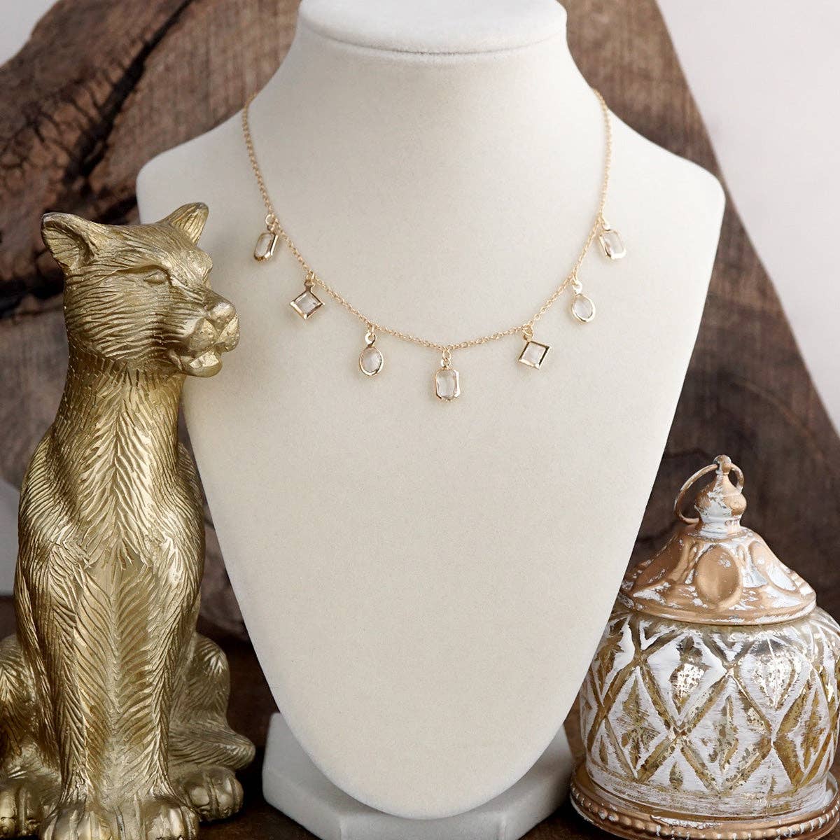 Crystal Drift Charm Necklace