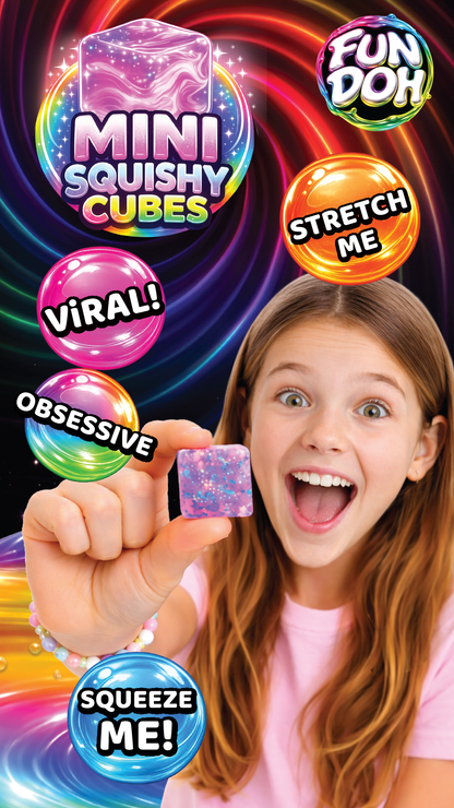 Fun Doh Mini Squishy Cube 2 Pack - Assorted Colors