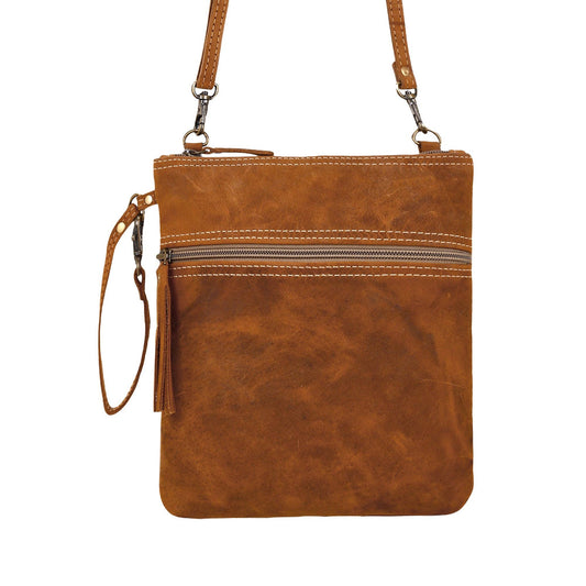 Ironwood Crossbody Bag Tan With Contrast Stitch - Myra